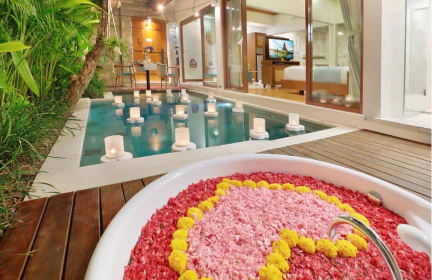 bali honeymoon package candle and flower bath bali honeymoon resorts/bali honeymoon villas