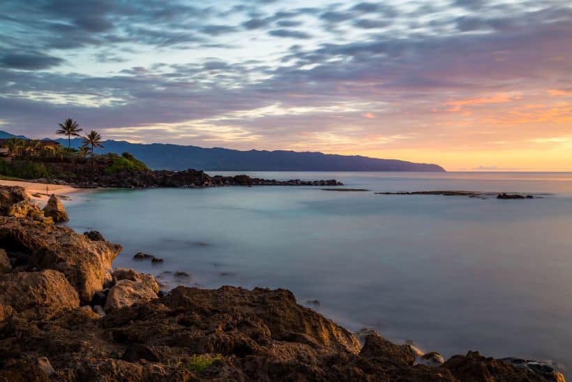 sunset on oahu beach